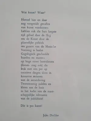 Leentje Linders - Wat kunst? Waar? (Jules Deelder) kopen? Bied vanaf 75!