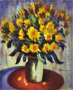 Niet of onleesbaar gesigneerd - Vaas met bloemen kopen? Bied vanaf 1!