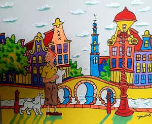 Niet of onleesbaar gesigneerd - Daniel Polyakov -Kuifje in Amsterdam verkocht voor € 1!