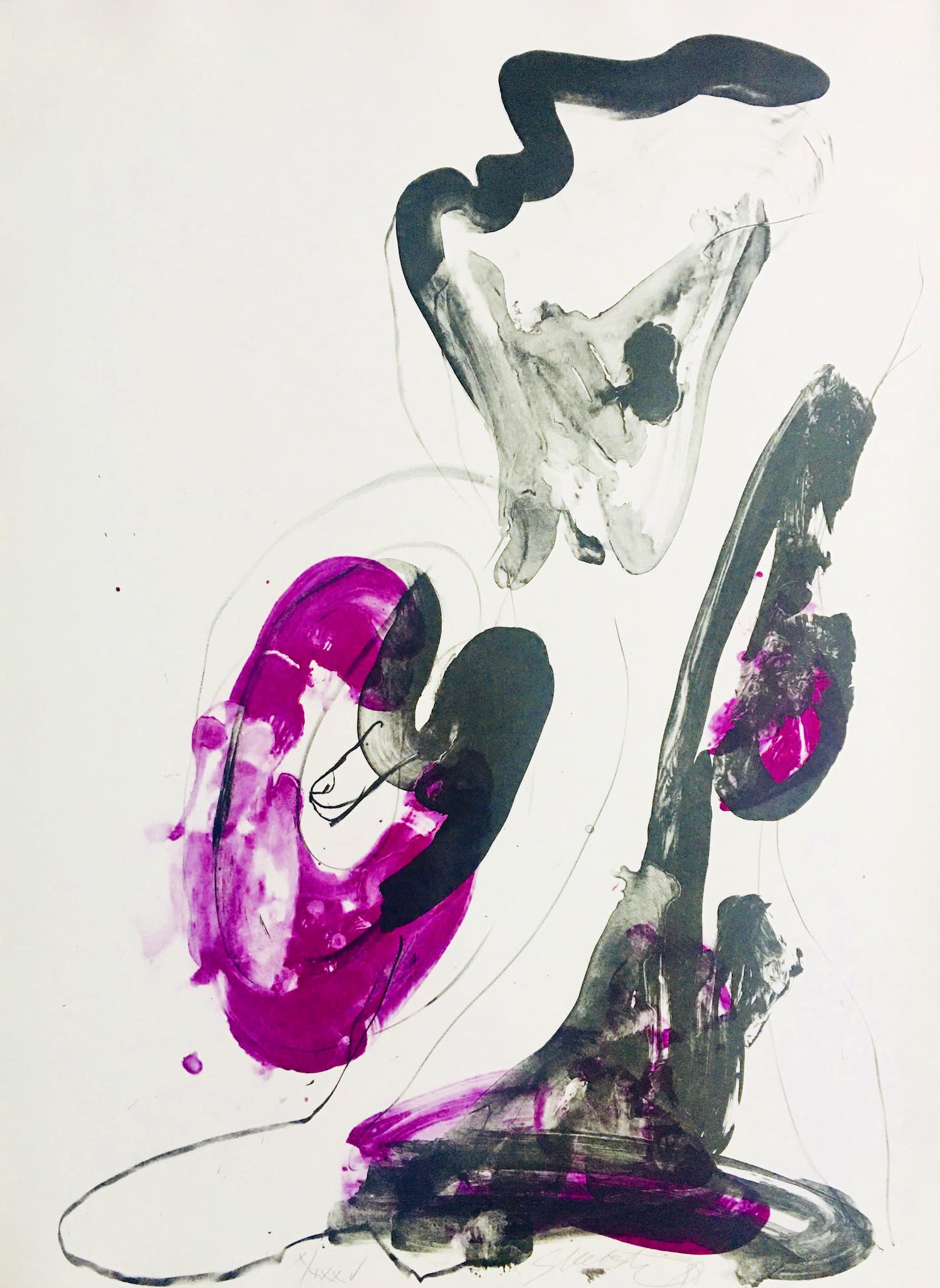 Ger Lataster - grote litho - De schilder’ - 1988 verkocht voor € 1!