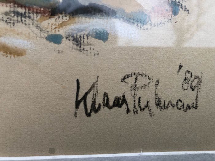 Klaas Pijlman - Aquarel. Titel."Boomstronk". kopen? Bied vanaf 60!