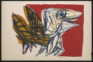 Karel Appel - Cinq lithographies en couleurs met tekst van Hugo Claus, zeer kleine oplage! kopen? Bied vanaf 7500!