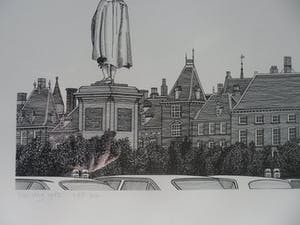 Sees Vlag - Zeefdruk, Plein met beeld van Johan de Witt kopen? Bied vanaf 80!