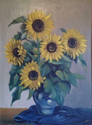 Niet of onleesbaar gesigneerd - Groot stilleven Zonnebloemen - 19e eeuw - onduidelijk gesigneerd Stee...? kopen? Bied vanaf 1!