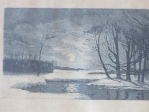 Chris Hammes - Sneeuwlandschap bij avond - Ets kopen? Bied vanaf 50!