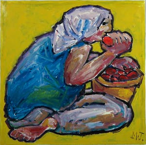 Martin van Wordragen - Gemengde techniek op doek, Oogst tijd - Ingelijst (Groot) kopen? Bied vanaf 200!