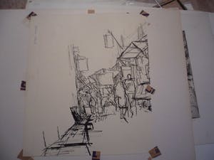 Rudolf Bruyn - pentekening van het strand. kopen? Bied vanaf 20!