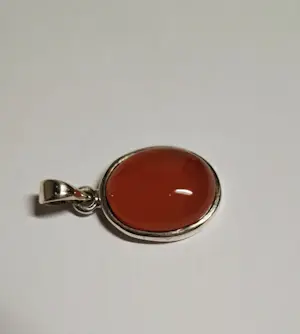 Nieuw handgemaakte zilveren hanger gezet met echte carneool  edelsteen . kopen? Bied vanaf 55!