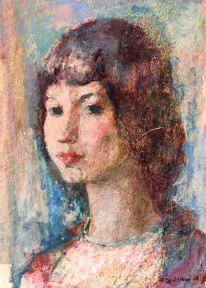 Piet Landkroon - C3805-9 - Portret van een vrouw verkocht voor € 50!