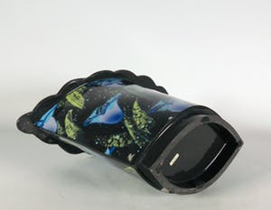 Jan Kamphuis - Aardewerk, Brede vaas met geschulpte rand kopen? Bied vanaf 1!