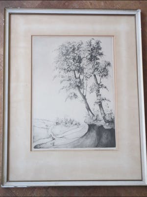 Dirk Kruizinga - Bomen bij gehucht - Ets kopen? Bied vanaf 1!