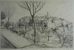 Serge Mendjisky - Grote ingelijste litho , Saint-Paul-de-Vence – met dédicace - 1982 kopen? Bied vanaf 75!