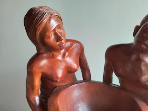 Niet of onleesbaar gesigneerd - Prachtig houten beeld van bontoc stam uit de Filippijnen kopen? Bied vanaf 1!