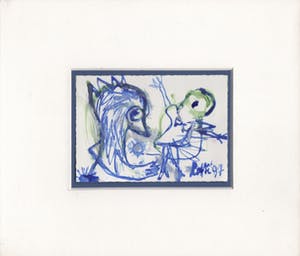 Lotti van der Gaag - gemengde techniek op papier | 'La danseuse et le corbeau' | 1997 kopen? Bied vanaf 300!