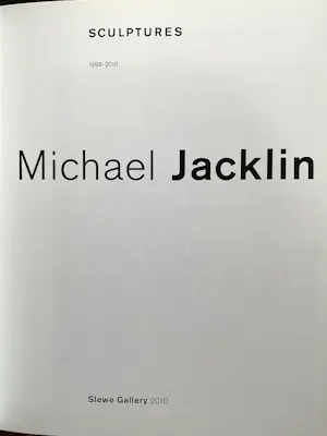 Buy Michael Jacklin - Sculpturen 1998-2010, hardcover? Bid from 20!