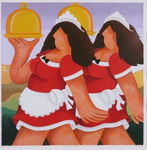 Yvonne Zomerdijk - Zeefdruk, Sweet cherry - Ingelijst kopen? Bied vanaf 1!