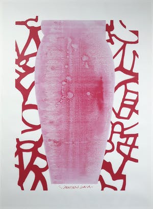 Geert Jan Jansen - Gemengde techniek op papier, Vaas - Ingelijst (Groot) kopen? Bied vanaf 80!