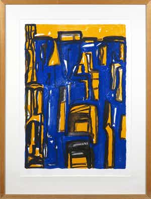 Theo Kuijpers - Litho, Zonder titel - Ingelijst verkocht voor € 35!