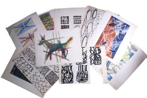 Niet of onleesbaar gesigneerd - Lot van 10 werken, zowel Abstract als Figuratief kopen? Bied vanaf 1!