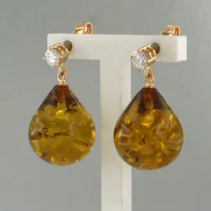 18k gouden oorhangers met barnsteen en briljant geslepen diamant tot. 0.18ct kaufen? Bieten Sie von 340!