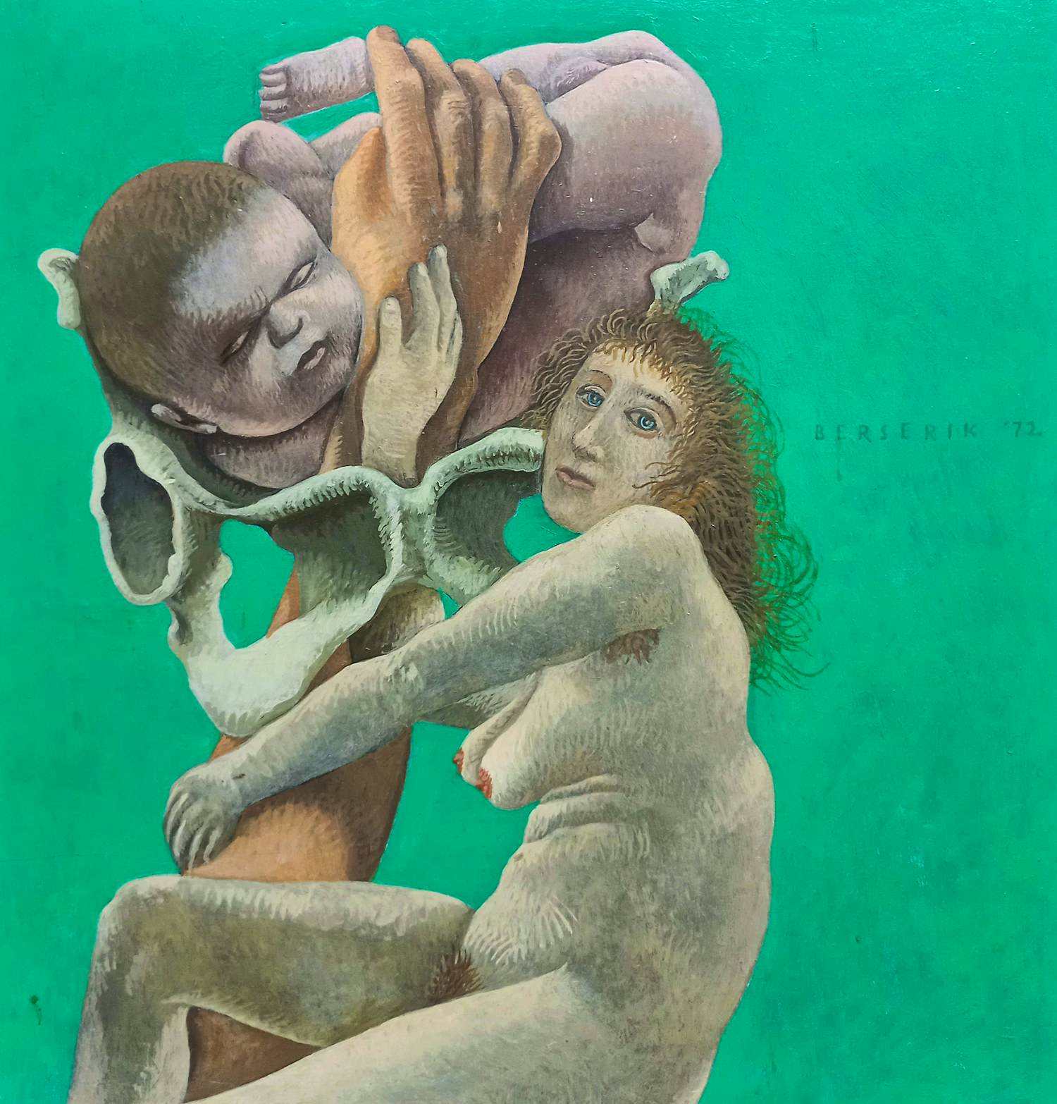 Herman Berserik - Geboorte, olieverf op paneel (netjes ingelijst) kopen? Bied vanaf 1000!