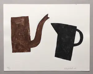 Klaas Gubbels - sjabloondruk 'Stilleven in Bruin en Zwart’ - 2006 - oplage 16 ex. kopen? Bied vanaf 285!