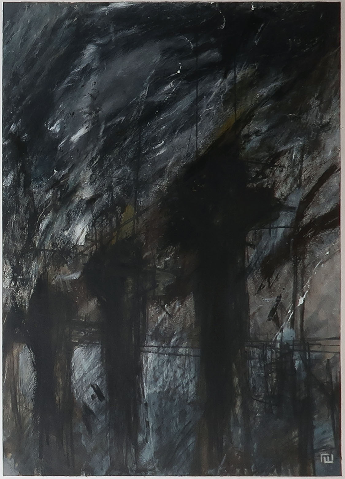 Niet of onleesbaar gesigneerd - Acryl op karton, Torens - Ingelijst (Zeer groot) kopen? Bied vanaf 1!