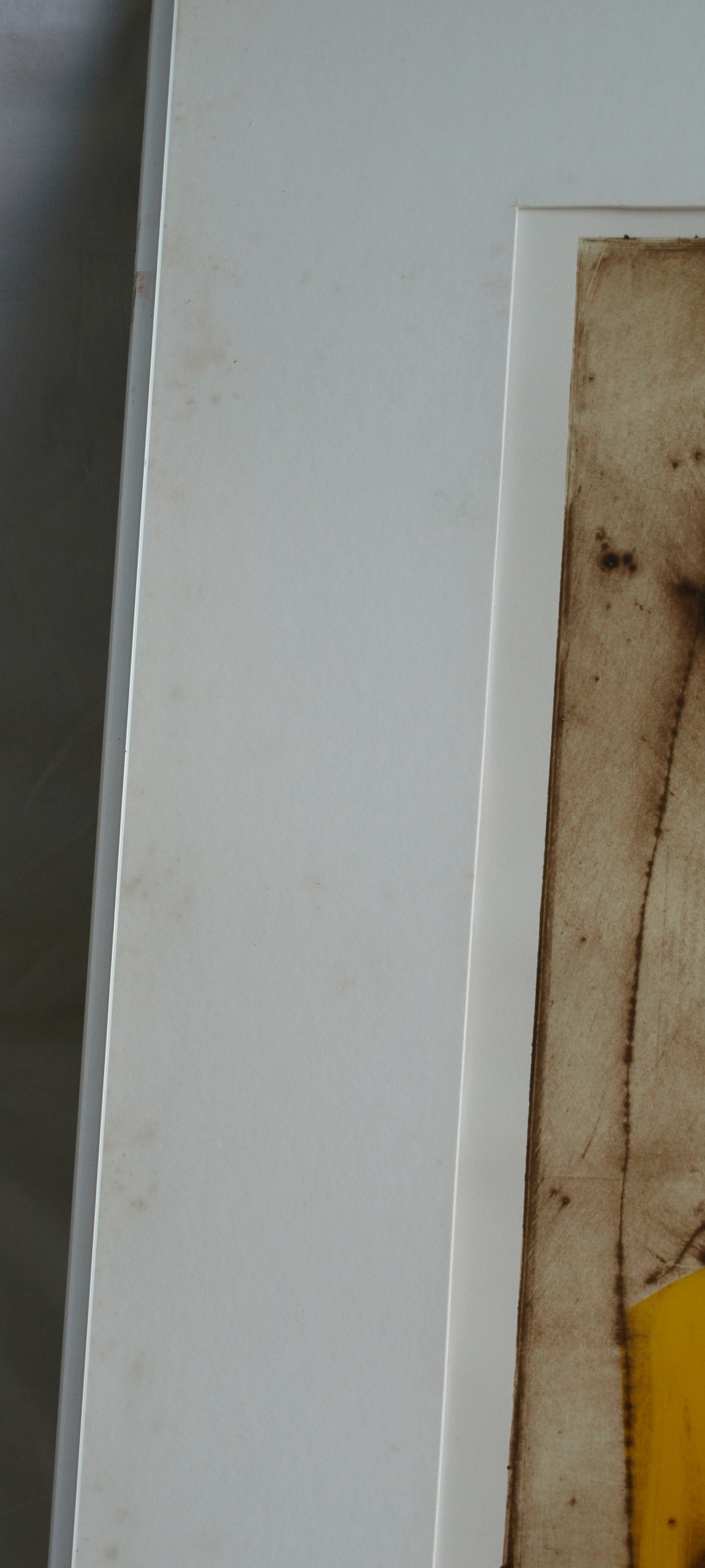 Anneke van der Mandele - Ets , Compositie met Geel - gesigneerd & ingelijst - 1995 kopen? Bied vanaf 45!