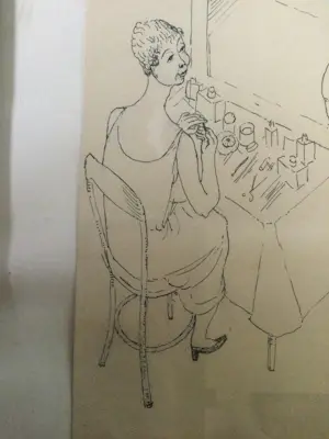 Frits van den Berghe - Twee figuren in gesprek in kleedkamer kopen? Bied vanaf 600!