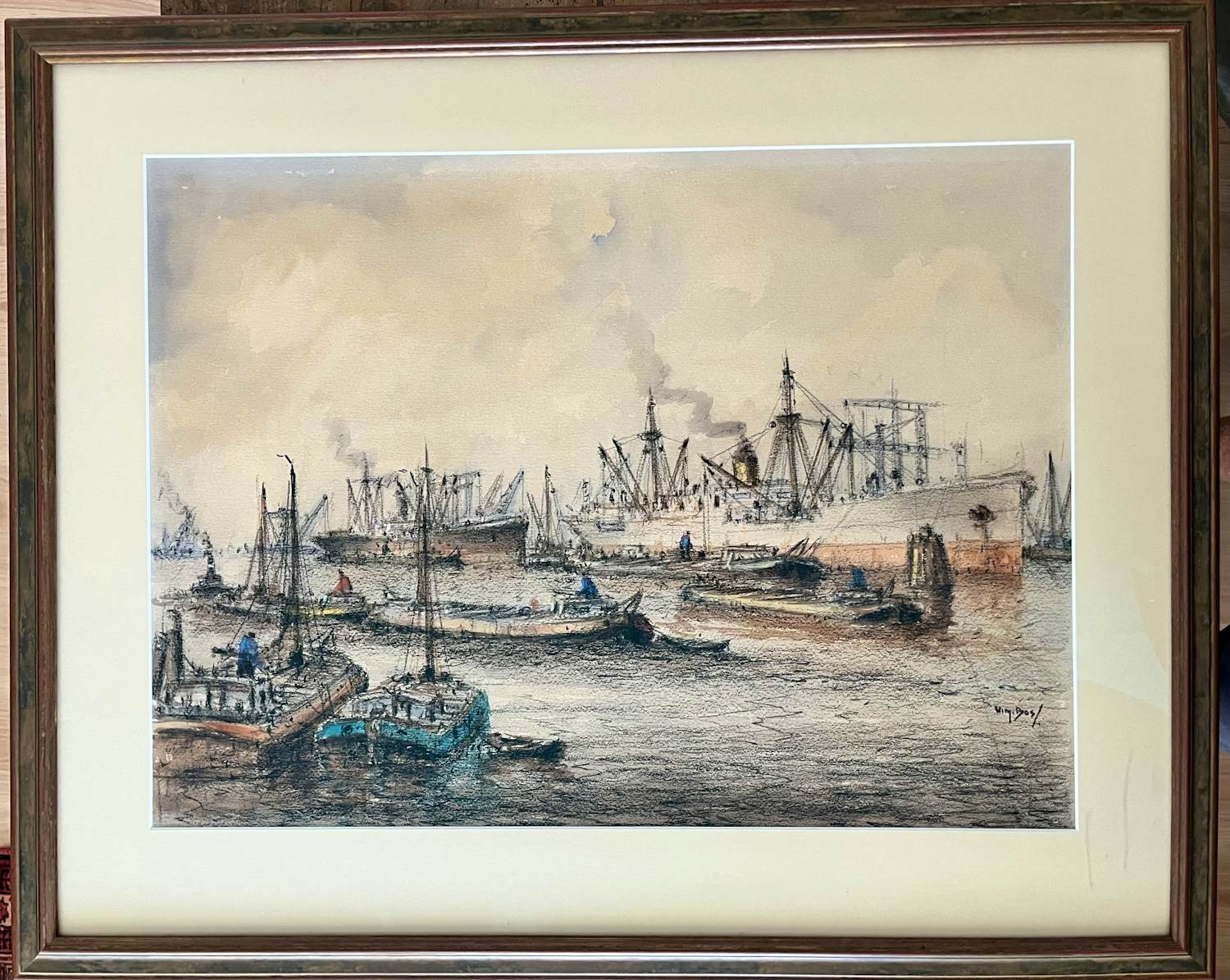 AcheterWim Bos - Bedrijvigheid in de haven van Rotterdam? Enchérissez de 100!