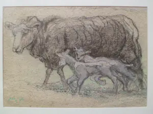 AcheterAdri Pieck - Schaap met lammetjes.? Enchérissez de 150!