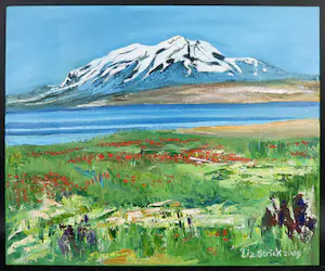 Liz Strick - Olieverf op doek, Mount Suphan by lake Van kopen? Bied vanaf 1!