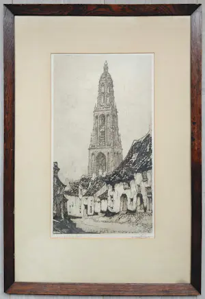 Anton Pieck - Cuneratoren te Rhenen, ets (netjes ingelijst) kopen? Bied vanaf 225!