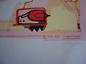 Huibert van Dorp - Zeefdruk, "Magnetische Flux". kopen? Bied vanaf 35!