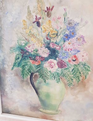 Lydia Radda - Vase vert aux fleurs kopen? Bied vanaf 100!