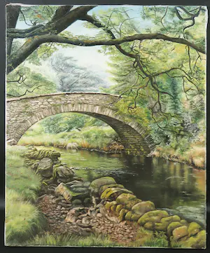 Rob Stoffer - Olieverf op doek, The Bridge of Rydal - Lake District - Ingelijst kopen? Bied vanaf 1!