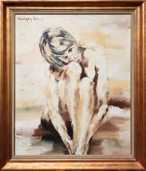 Roland Cassiman - groot portret in goudkleurige lijst verkocht voor € 1!