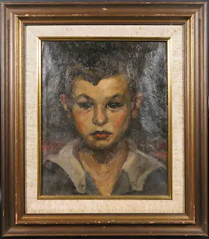 Buy Willy Sluiter - Olieverf op board, Portret van een jongetje - Ingelijst? Bid from 60!