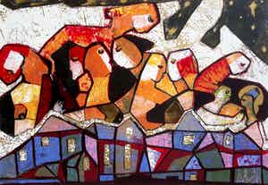 Theo Mackaay - Figuren, zeefdruk (groot) verkocht voor € 95!