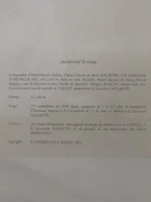 Rene Magritte - (naar), Le Temps menaçant, Lithografie kopen? Bied vanaf 590!