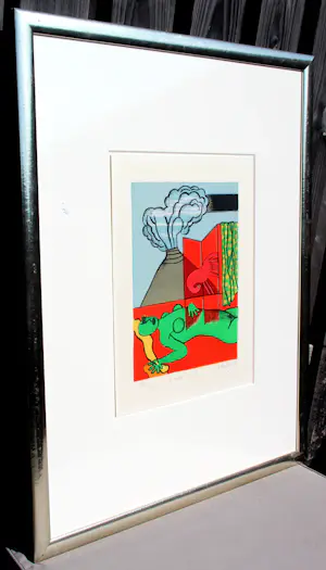 Corneille - Ingelijste kleurenlitho: Le volcan fête - 1984 kopen? Bied vanaf 275!