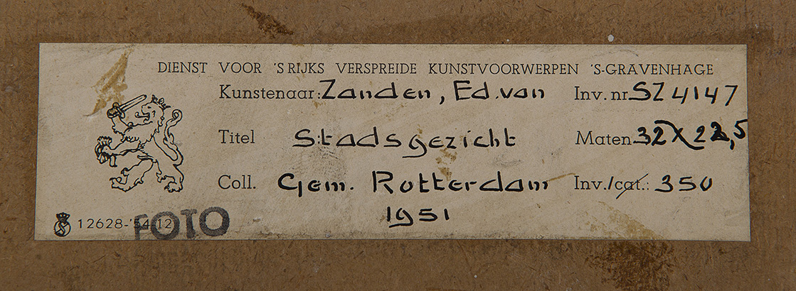 Eduard van Zanden - Stadsgezicht / Huizen aan spoorlijn - BKR Rotterdam kopen? Bied vanaf 10!