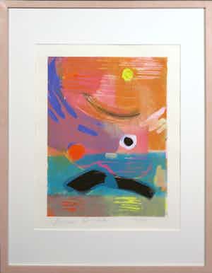 Xandra Donders - Gemengde techniek op papier, Romance (Blauw) Ingelijst verkocht voor € 1!
