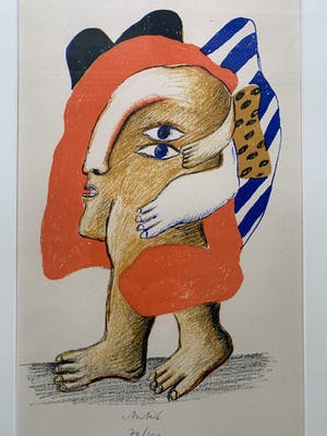 Horst Antes - Figur Blau-Braun-Rot - litho - 1965 - oplage 100 ex kopen? Bied vanaf 295!