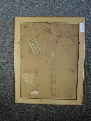 Niet of onleesbaar gesigneerd - Charmant omstreeks 1920 geschilderd olieverf "Dorpstraatje" gesigneerd kopen? Bied vanaf 1!