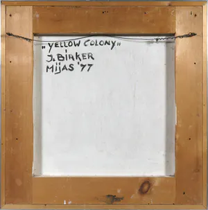 Joop Birker - Gemengde techniek op paneel, Yellow Colony - Ingelijst kopen? Bied vanaf 350!