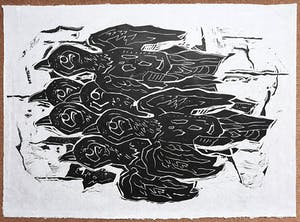 Peter Alma - Vogels, linoleumsnede op rijstpapier kopen? Bied vanaf 40!