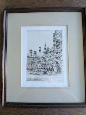 Buy Paul Geissler - Prof. Paul Geissler (1881-1965) – "München" – Handgesigneerde Ets? Bid from 40!