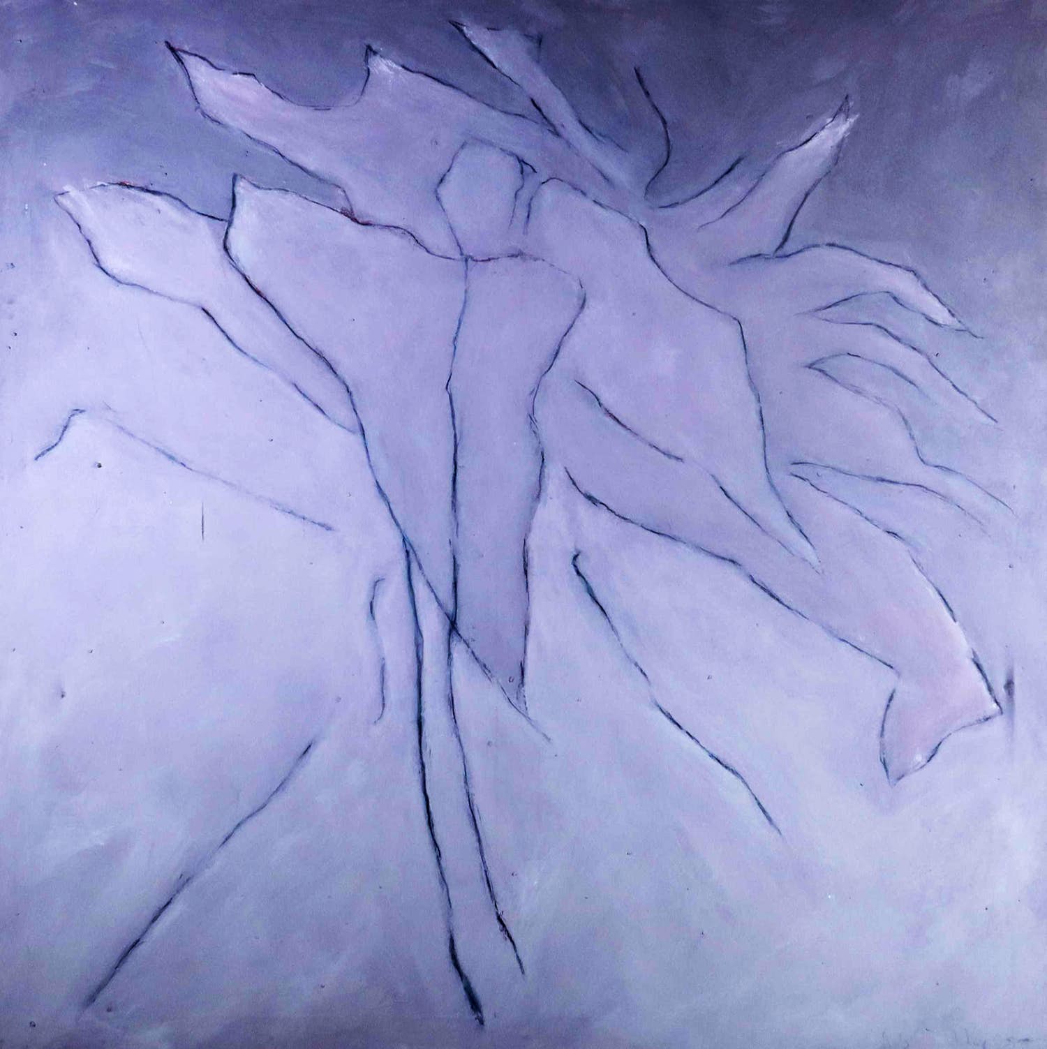 Rob Lodder - Acryl op doek, Zonder titel - Ingelijst (Zeer groot) verkocht voor € 100!