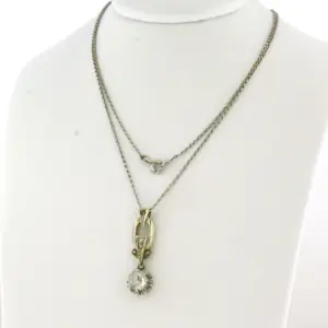 Platina collier met goud met platina hanger bezet met roos diamant 0.25ct kopen? Bied vanaf 400!